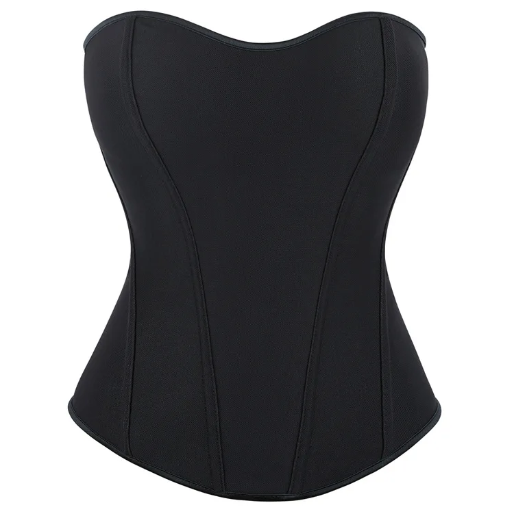 Strapless Sexy Corset Summer Black Off Shoulder Corselet Women Sleeveless Fish Bone Top Bustier Clothes Top Plus Size