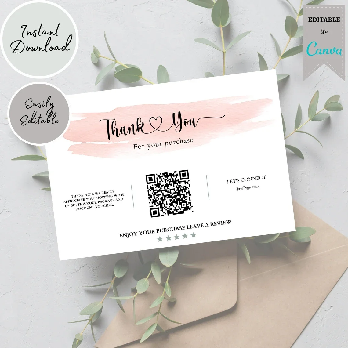 Imagem -03 - Obrigado Cartões para o Negócio Convite de Casamento Convite Personalizado com Logotipo Envelope Presente de Ouro Decoração de Cor de Água Cartão Postal