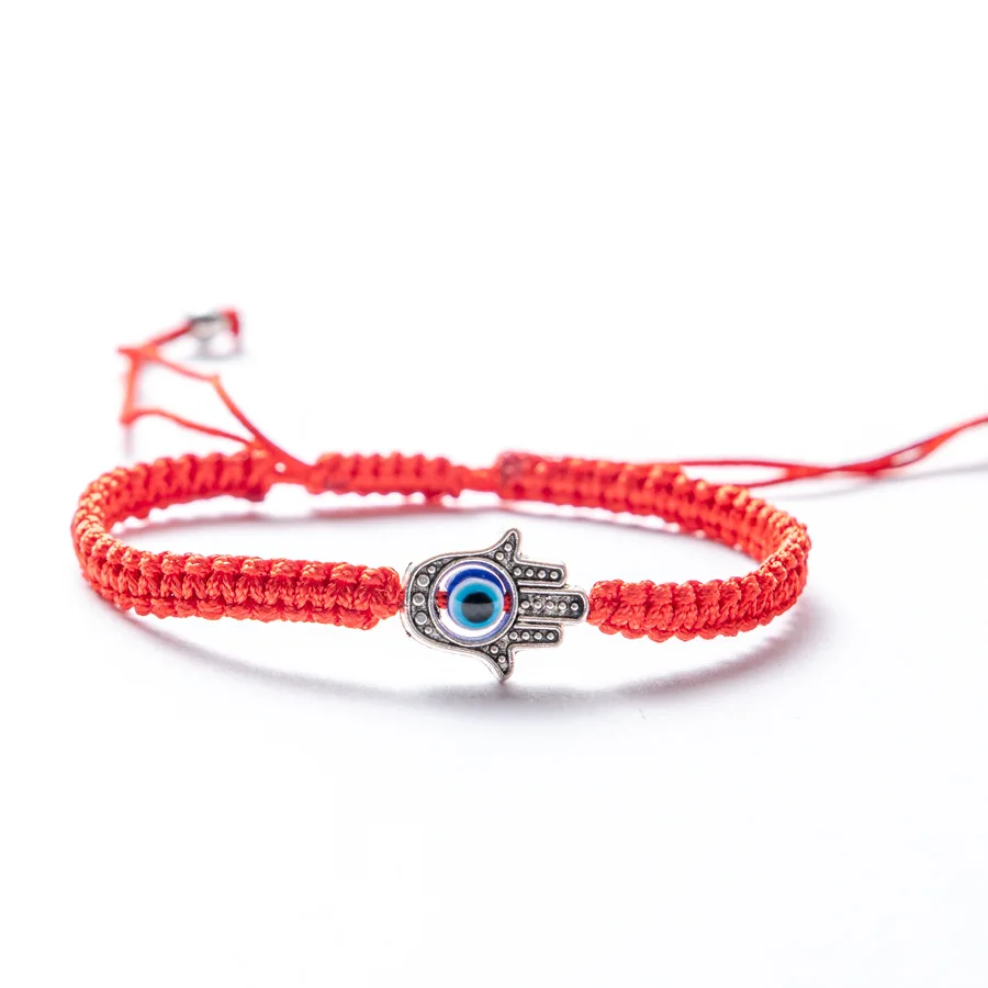 1pc hand geflochtene rot blaue Fadens chnur Seil Armbänder für Frauen Männer böse Augen Glücks wunsch verstellbare Armbänder Paar Armreifen – Detail 7