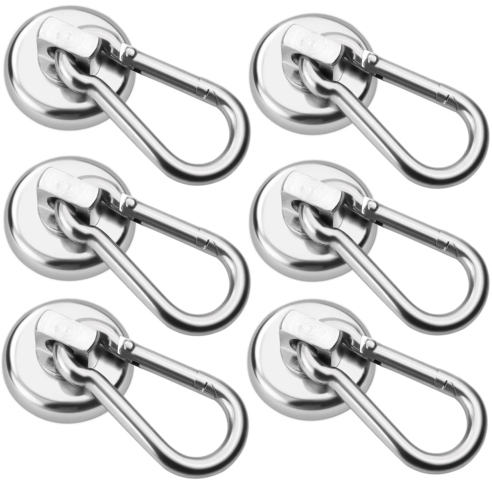 1pcs Magnetic Hooks,160LBS Strong Heavy Duty Neodymium Magnet Hooks with Swivel Carabiner Hook, Great for Your Refrigerator and