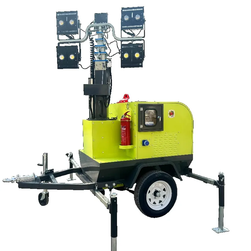 4x400W 9M Diesel LED Light Tower With Electric Mast IP67 Rated 360 Beam Angle-Easy Installation & Portable Mobile Lighting