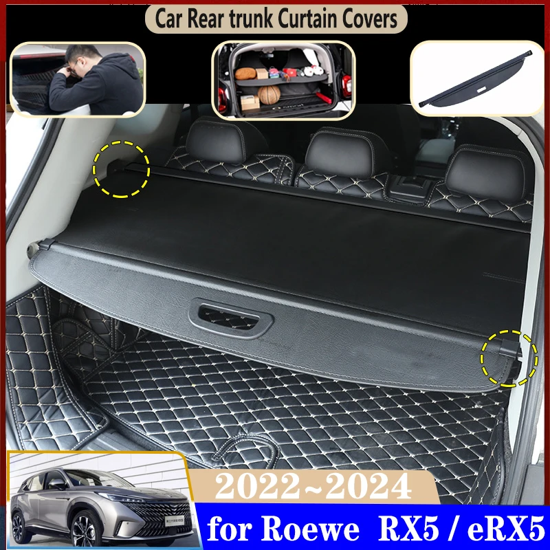 For MG RX5 Roewe RX5 eRX5 MK3 2022 2023 2024 Car Trunk Cargo Covers Rear Curtain Retractable Space Anti-peeping Car Accessories