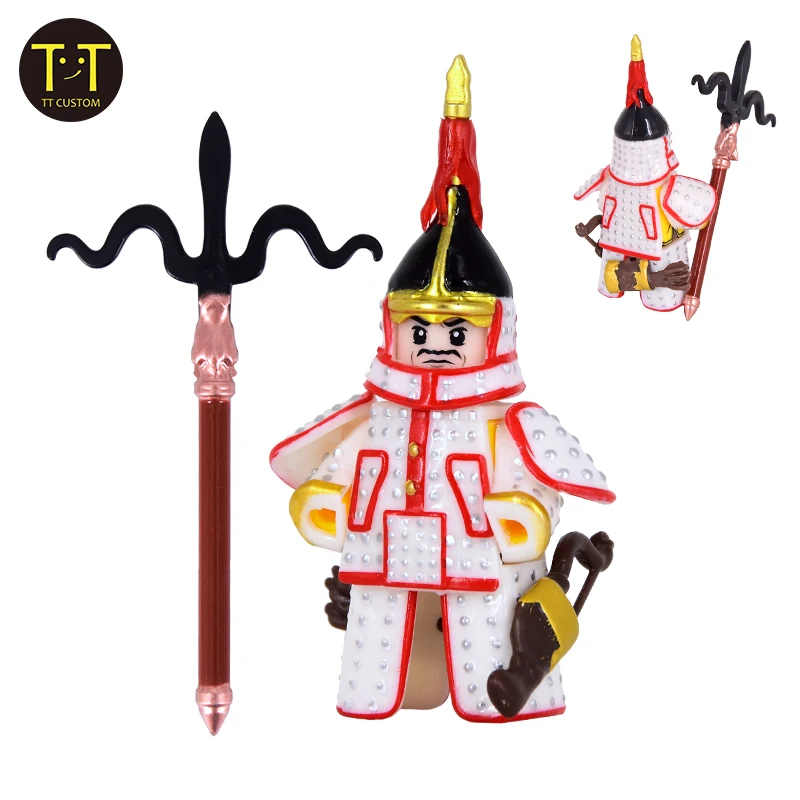 MOC Medieval Eight Banners Military Qing Dynasty Soldiers Figures Armor Guard Warriors Building Blocks Bricks toys for kid gifts