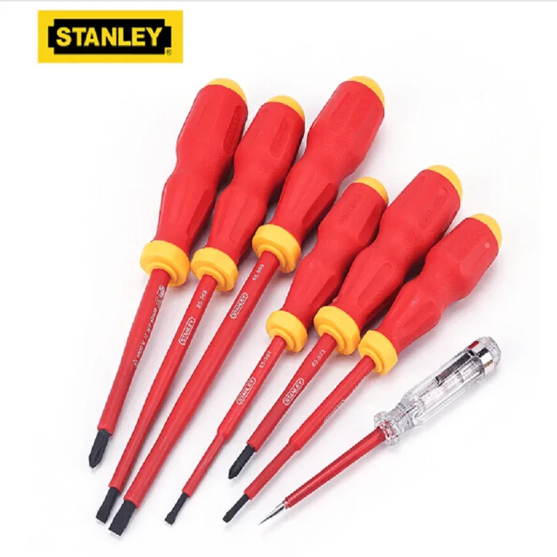 STANLEY 65-980-22 1000V VDE Insulated Screwdriver Set 7Pcs with Voltage Tester Slotted and Phillips Screwdrivers Hand Tool