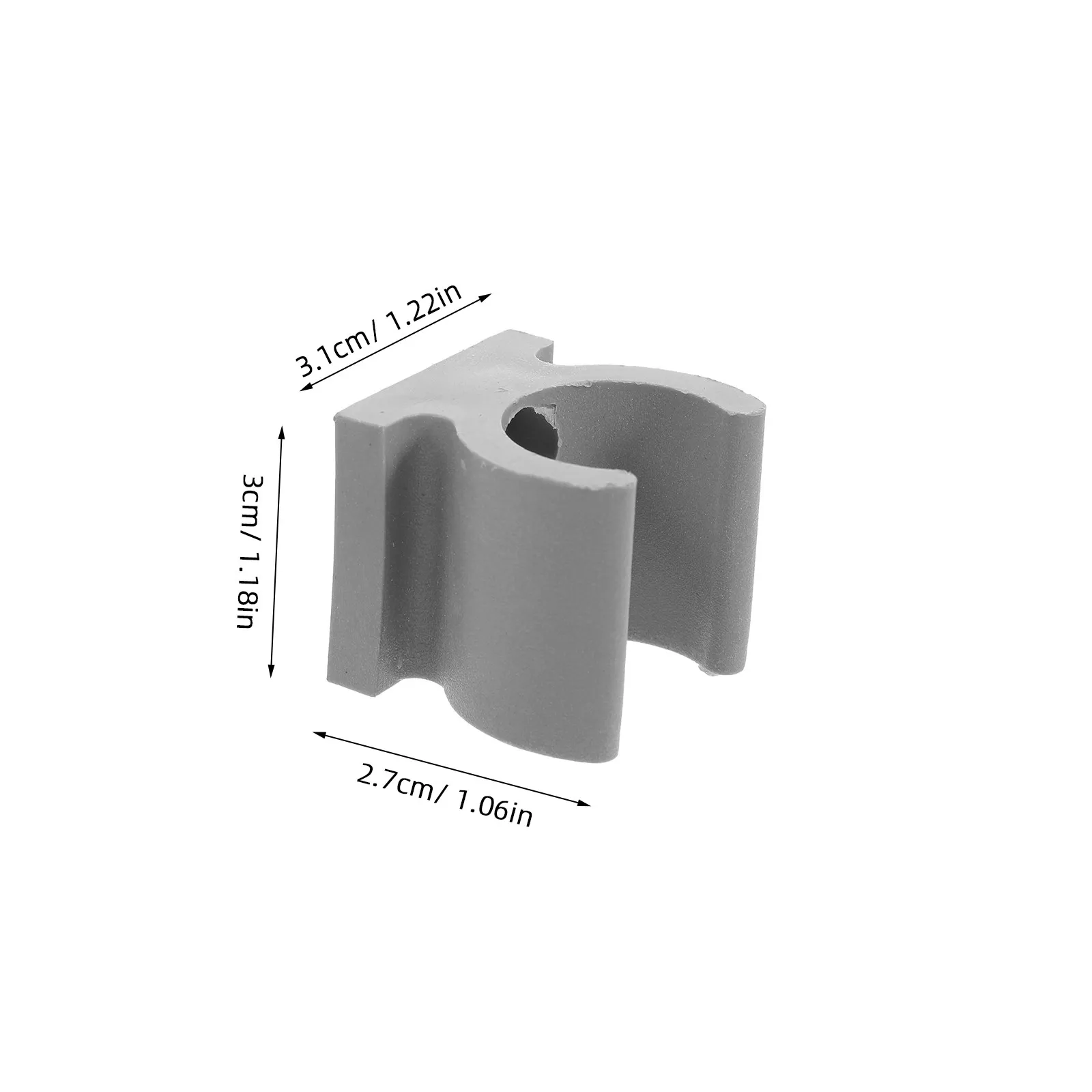 24Pcs Gray U-Shaped Plastic Clamps Wheelchair Commode Chair Tube Holder Secure Fit Long-Lasting Commode Chair Accessory U-Shaped