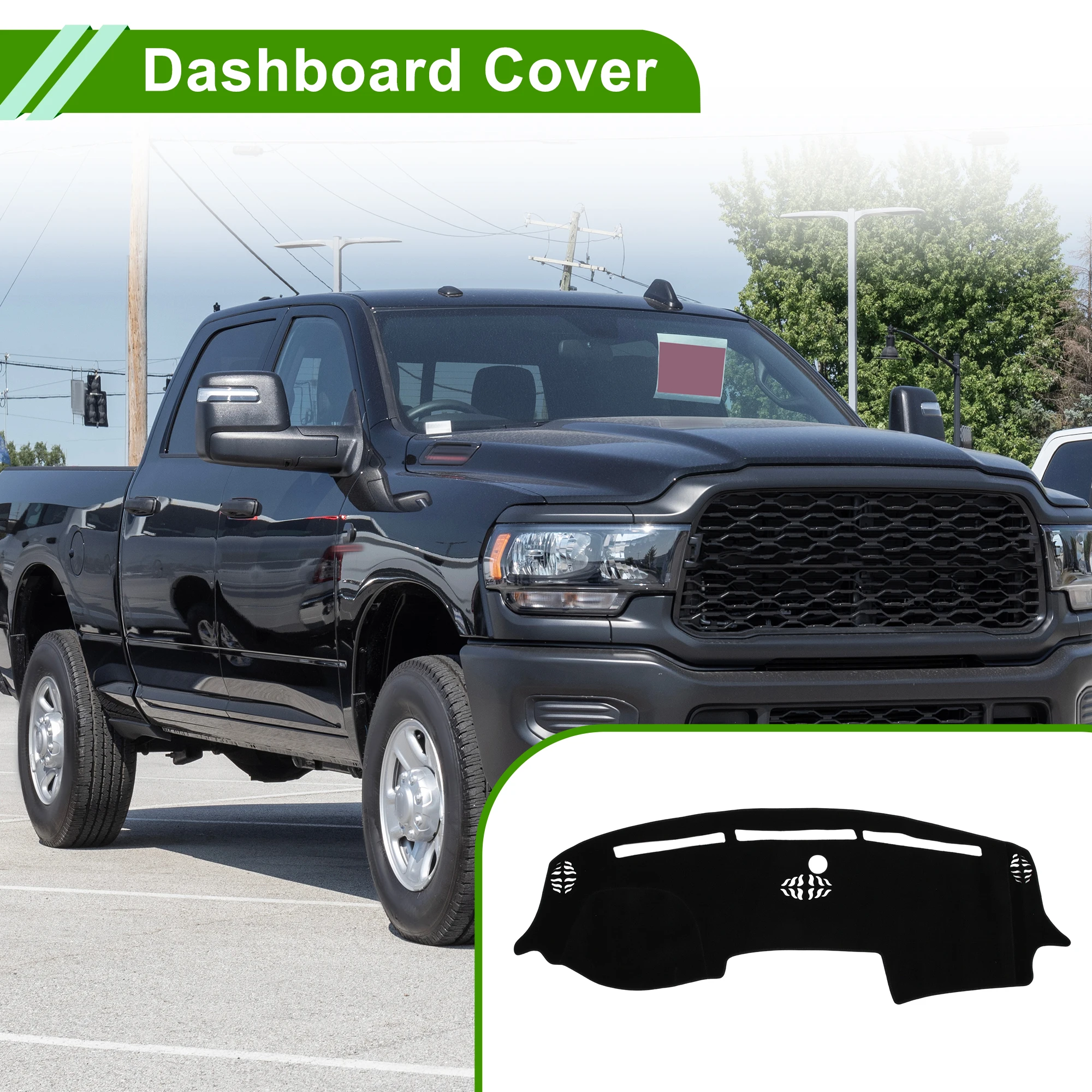 

UXCELL Dashboard Cover for RAM 3500 2019-2025 Black 1 Pc