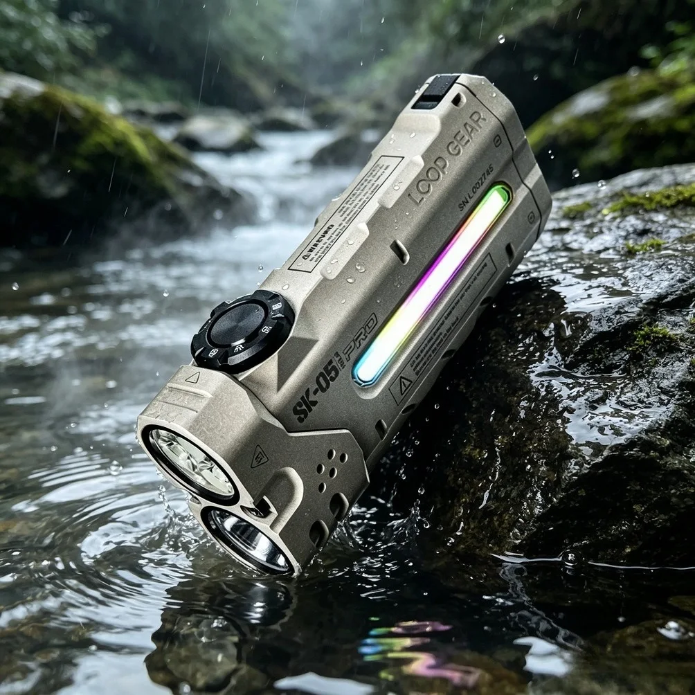 LOOP SK05 PRO Flat LED Flashlight 4360LMS Rechargeable Searchlight with Magnetic Tail for Hiking Patrol Power Bank