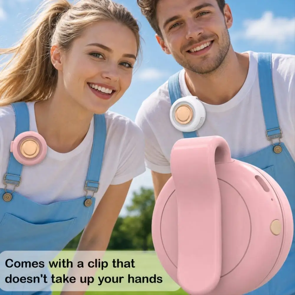 Portable Silent Mini Bladeless Electric Fan,Small fan Clip on Shirt Waist Mini Bladeless Fan Adjustable Outdoor NEW image 3
