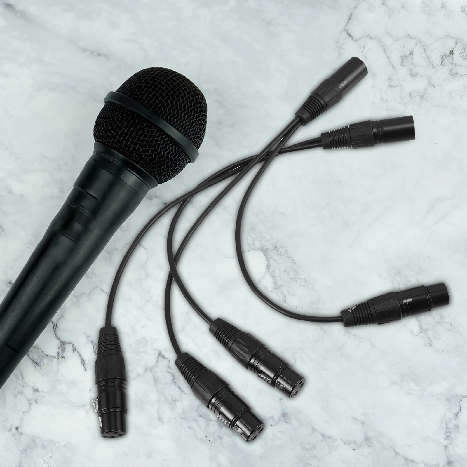 

2 Pcs Audio Cable Extension Cables Mic Cord Balanced Microphone Splitter Male to Female Copper