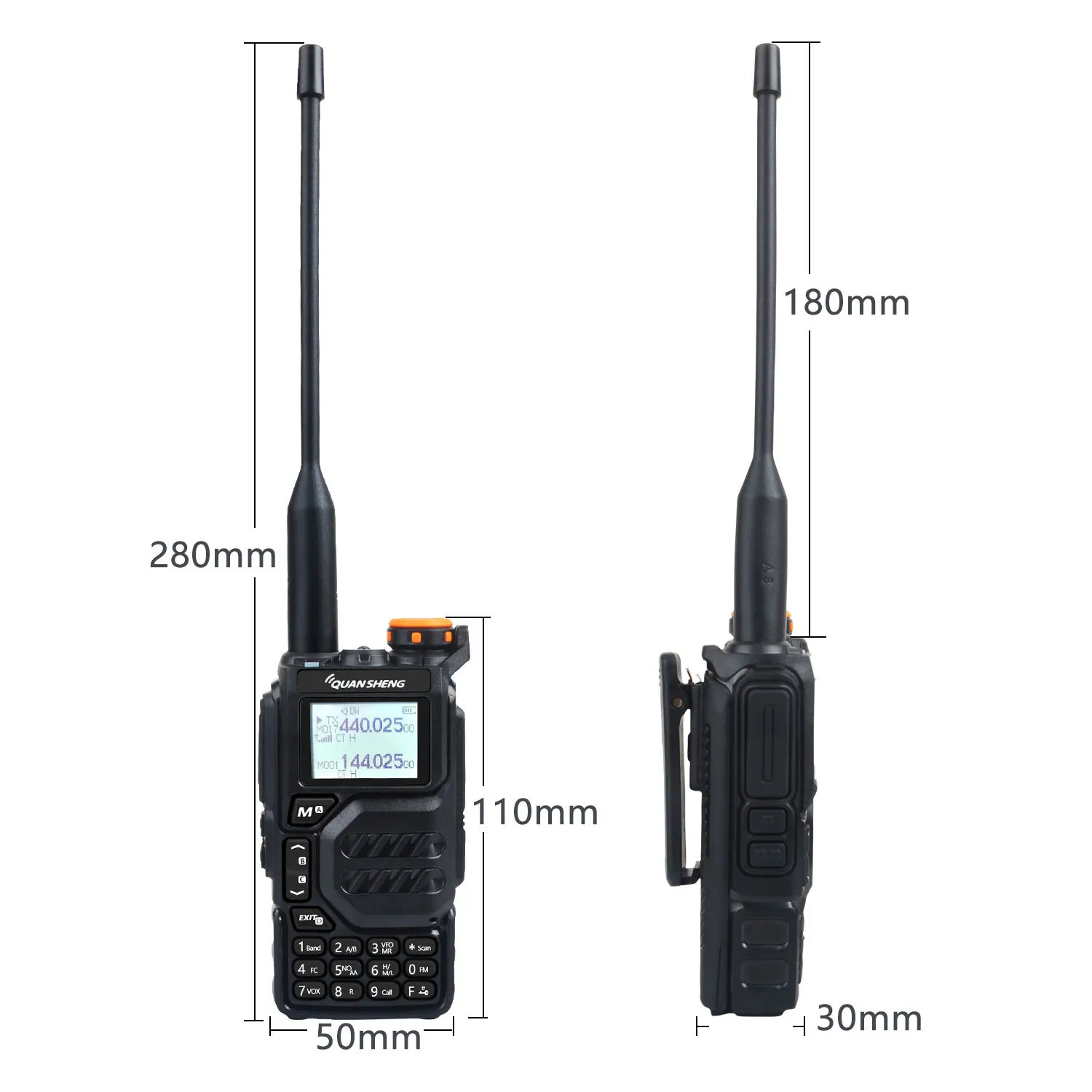 Zwei sätze UV-K5 50-600mhz 200ch 5w air band walkie talkie uhf vhf dtmf fm scrambler noaa drahtlose frequenz kopie bidirektion funk