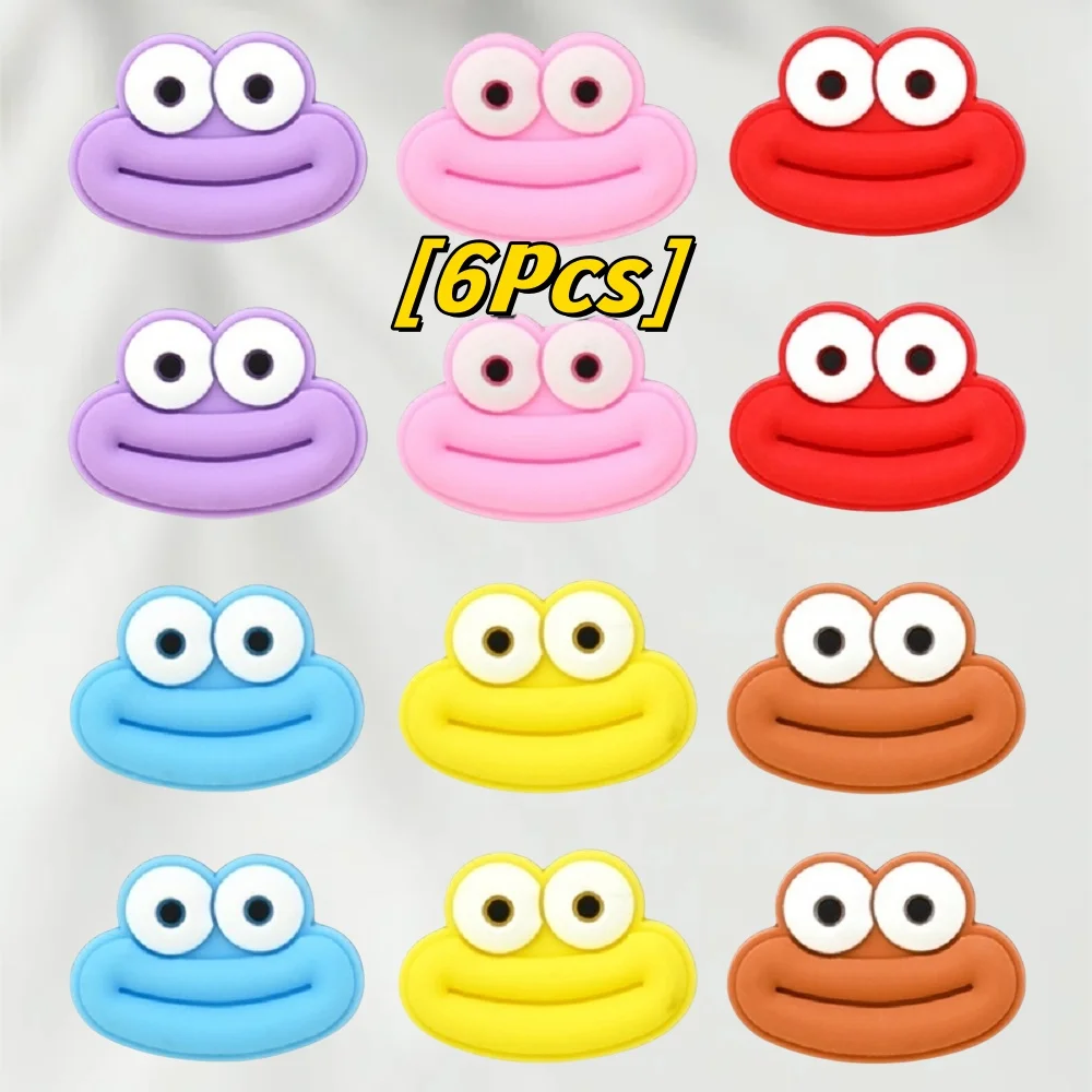 

6 Piece Set Cute Color Cartoon Cute Sausage Mouth Rubber DIY Glamour Shoes Accessories Boys & Girls Detachable