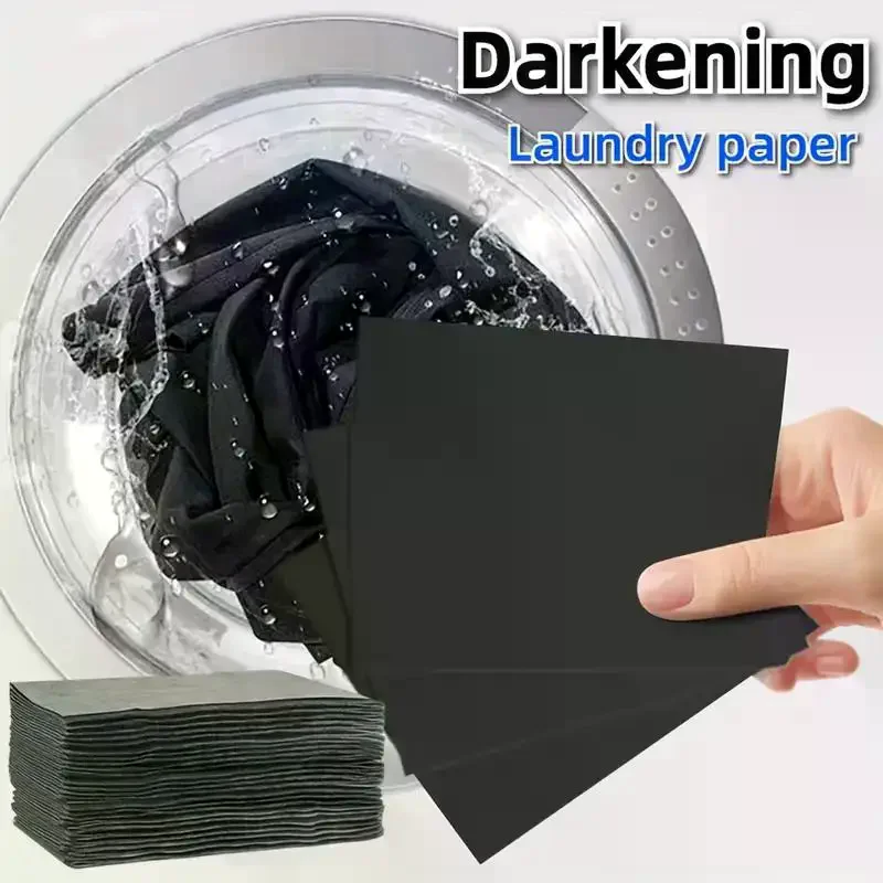5-30pcs Clothing Brightening Sheets Laundry Black Color Enhancer Sheets For Dark & Black Fabrics Laundry Paper Prevents Fading