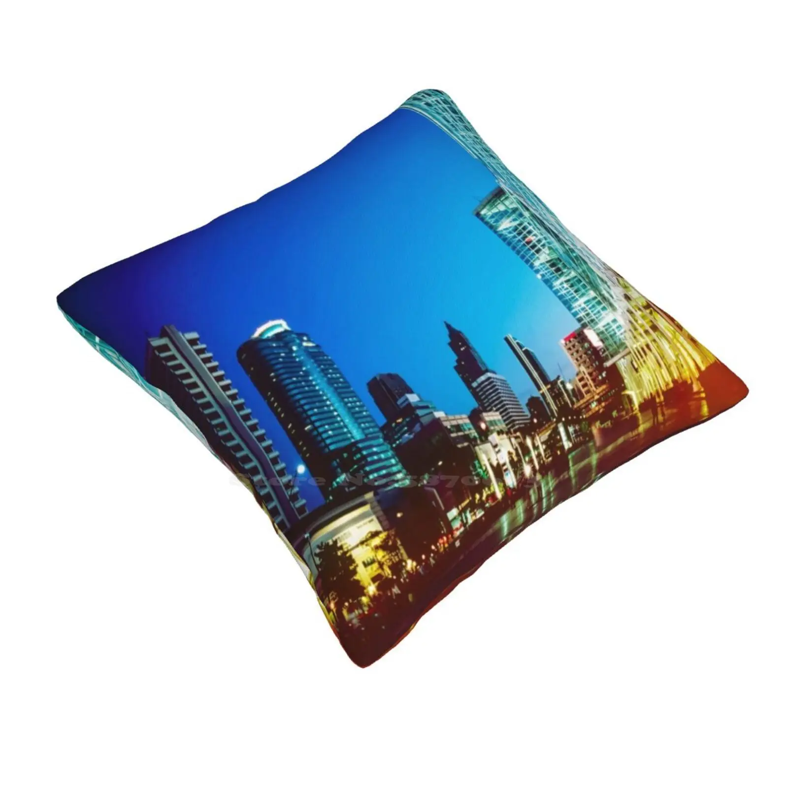 Bangkok City In Twilight Soft Comfortable Pillowcase Architecture Bangkok Blue Building Built Business Capital Central