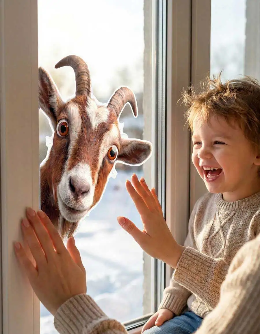 Probe Goat Door Stickers Home Fun Decorations Suitable for Doors Walls Cabinets - Creative Wall Decals B149