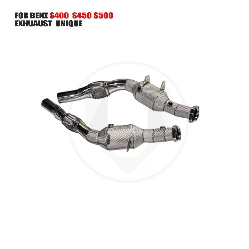 

UNIQUE Exhaust Manifold Downpipe for Mercedes-Benz S500 3.0T Car Accessories With Catalytic converter Header Without cat pipe