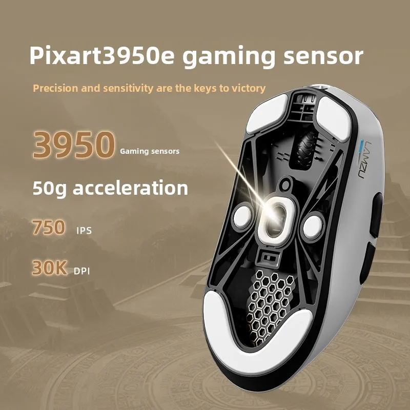 LAMZU MayaX Kabellose Gaming-Maus PAW3950 Nordic52840, ergonomisches, leichtes Design, PC-Zubehör, Gaming-Maus mit geringer Latenz
