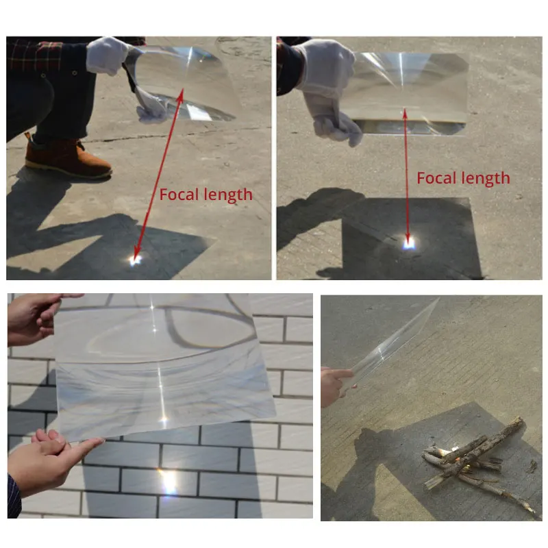 300X300mm Large Optical PMMA Fresnel Lens Focal Length 300mm 330mm 510mm 600mm Solar Concentrator Magnifying