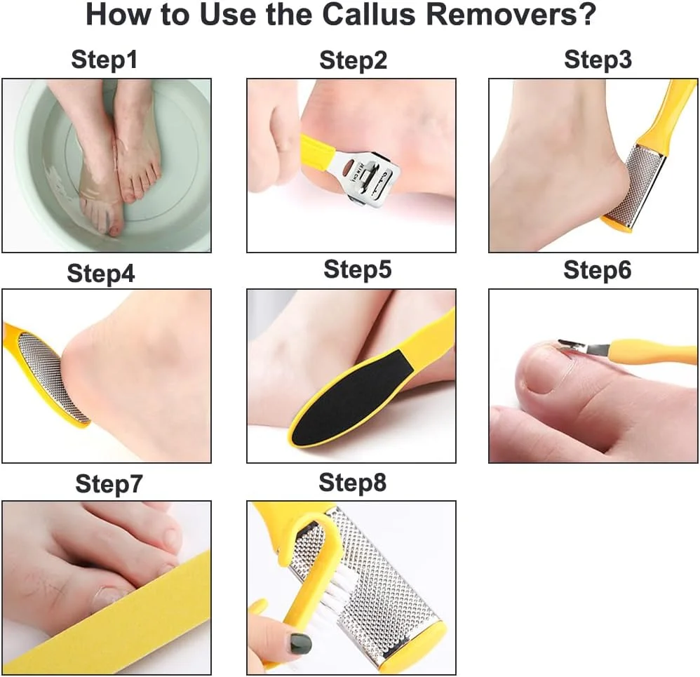 10 pçs moedor de pé para remover calos de pele morta pedicure doméstica pé barbear lixar placa pedicure conjunto de ferramentas