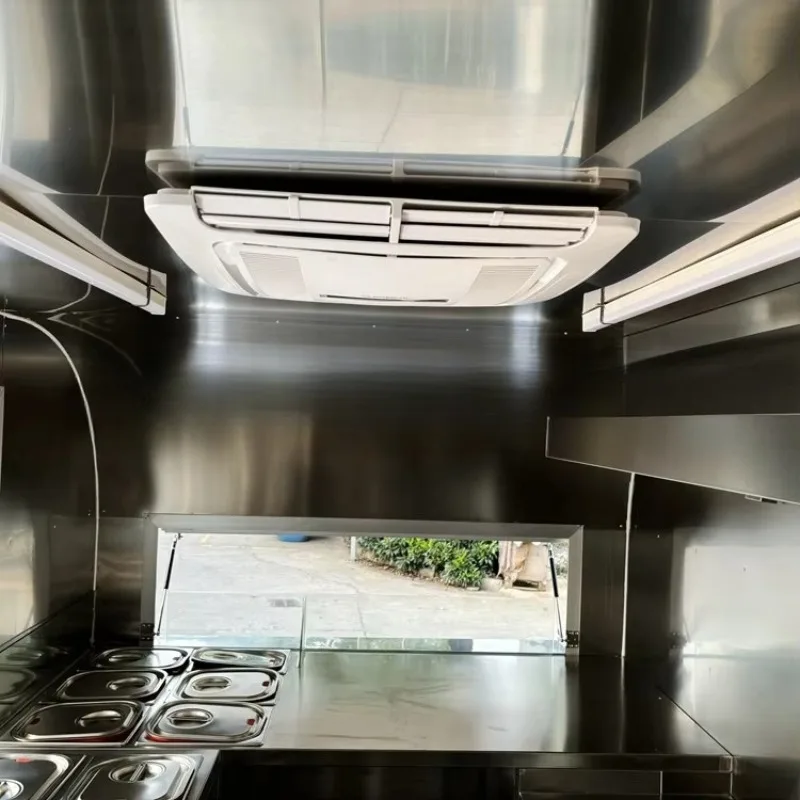 Mobile Food Cart Trailer Portable Commercial Fast Food Kiosk Street Food Outdoor Catering Unit