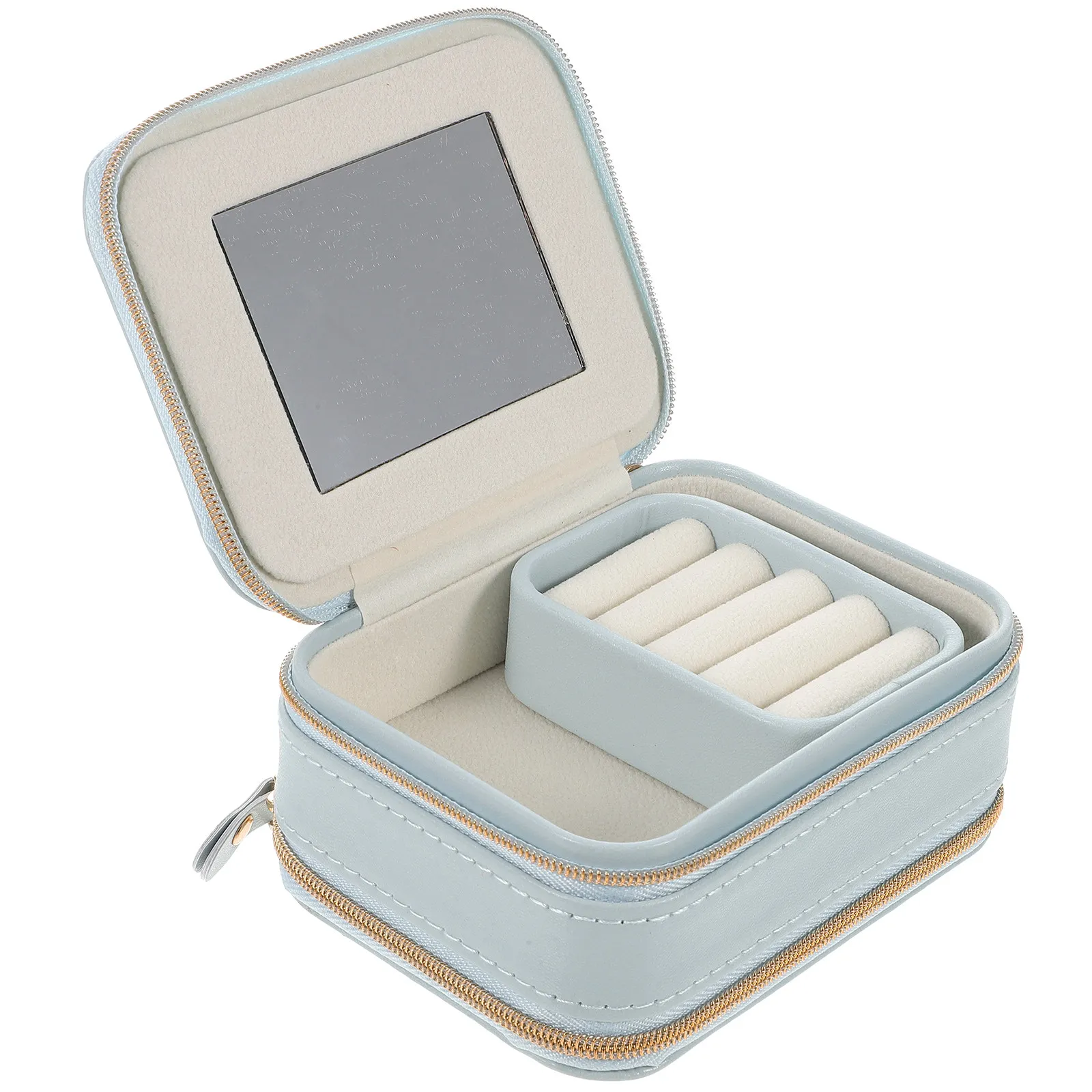 

Двухслойная шкатулка для украшений, портативный органайзер для путешествий, компактный футляр для хранения колец, серег, ожерелий, брошей, пыленепроницаемый