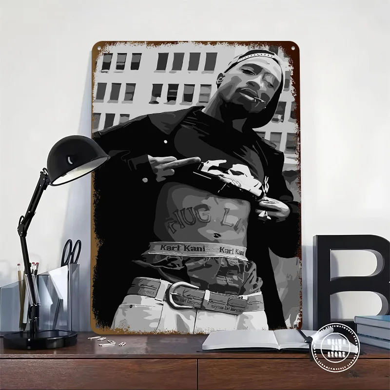 Tupac Shakur Metal Poster Customized Wall Art Retro Vintage Metal Signs for Man Cave Interior Decoration Living Room Decor House