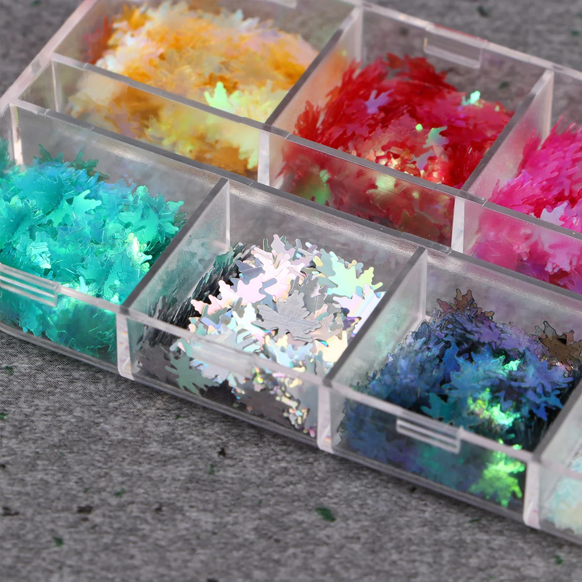 

12 Pcs Nail Sequins Art Sticker Manicure Decals Maple Leaves Stickers Decoration