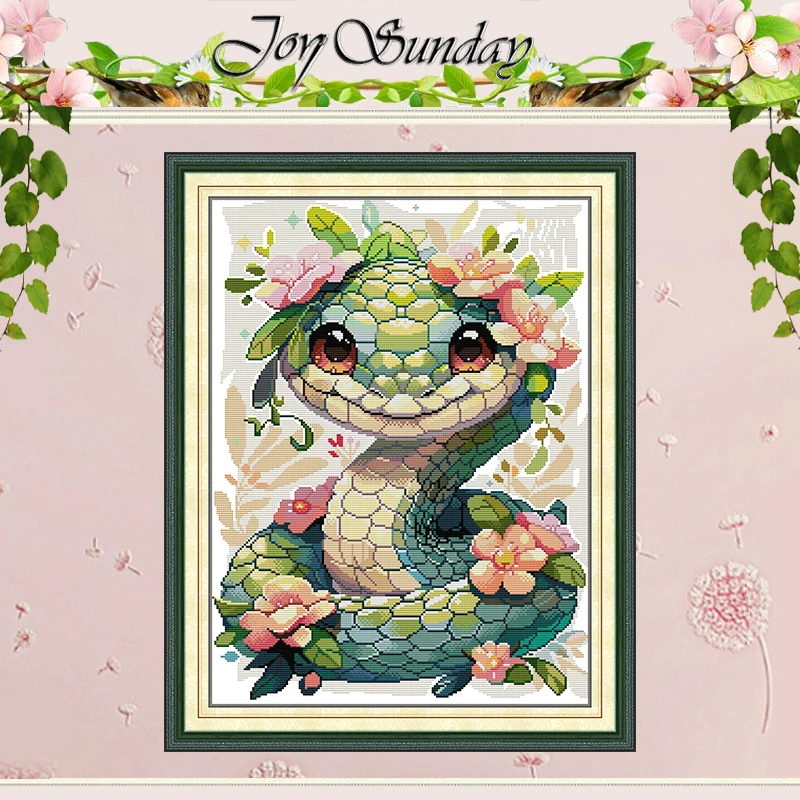 Snake of the Chinese Zodiac Patterns Counted Cross Stitch Set 11CT 14CT 16CT Stamped DMC Cross-stitch Kit Embroidery Needlework