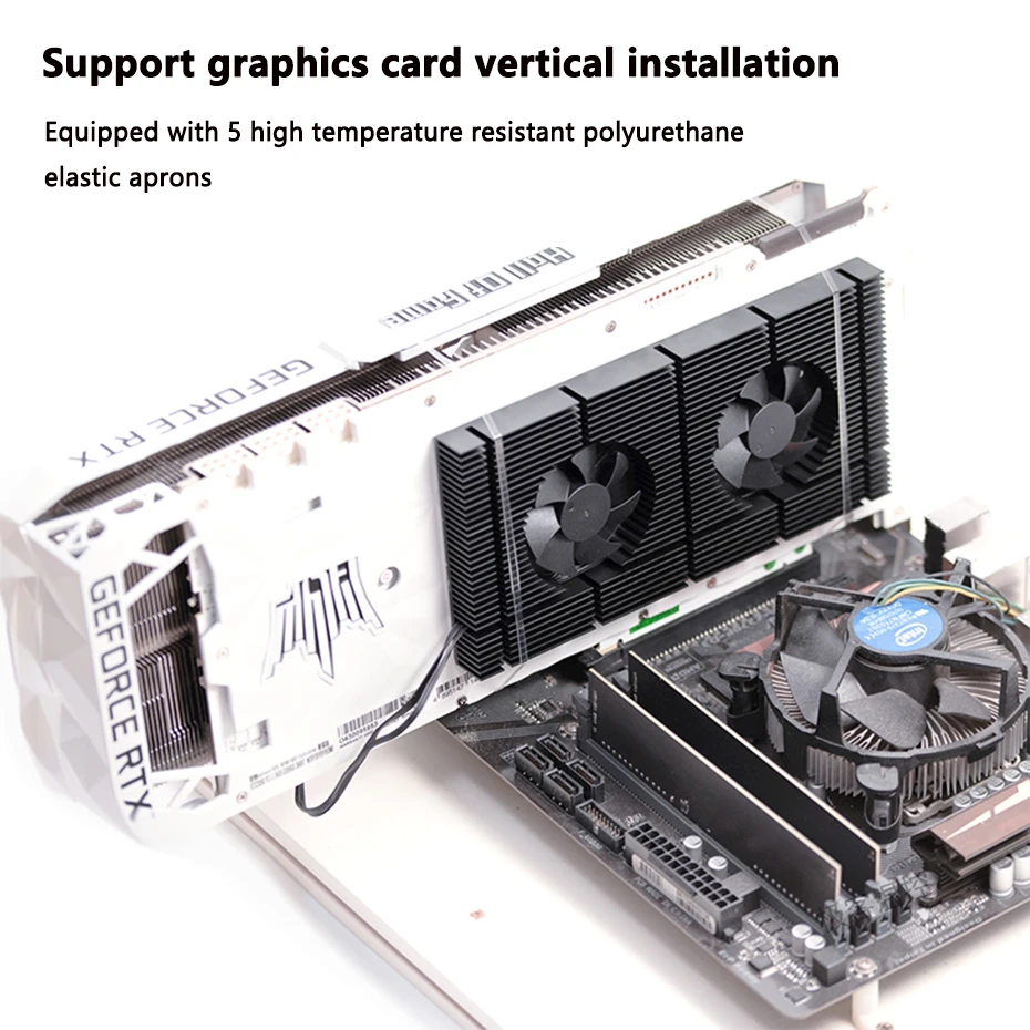 Imagem -03 - Zezzio Ib-v60b Placa Gráfica Backplane Radiador Rtx3090 3080 3070 Memória Vídeo Radiador Mina Cartão Dual 4pin Pwm Ventilador Refrigeração