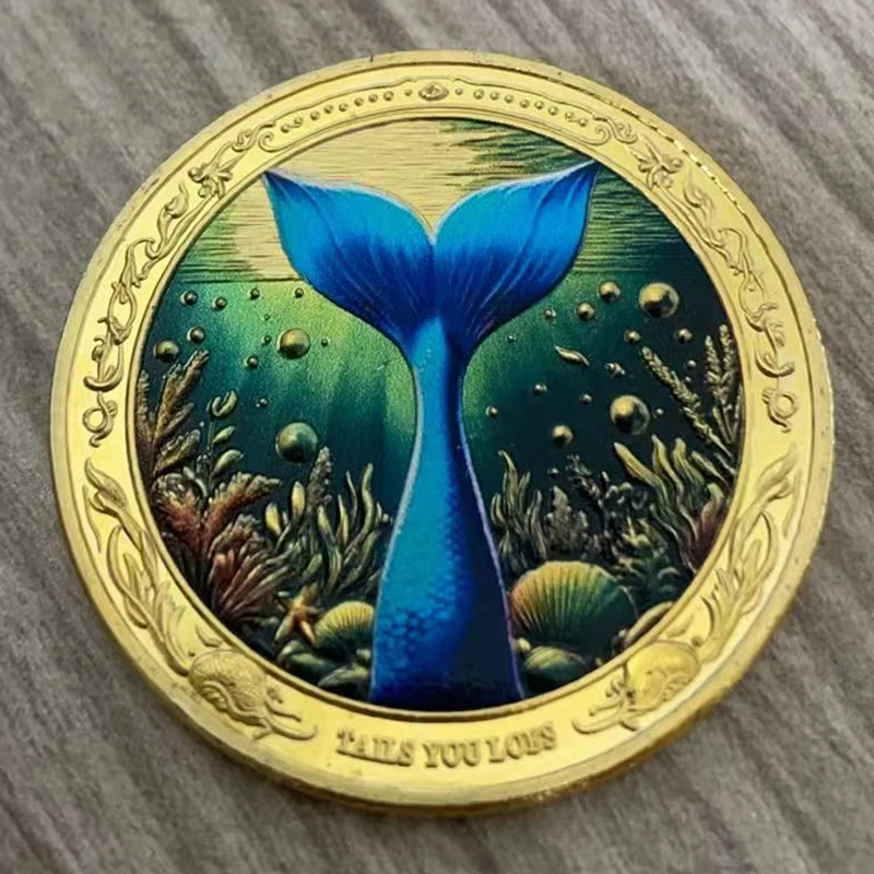 Exquisite Mermaid Decision Coin Souvenir Tail You Lose Metal Crafts Challenge Coin Collection Commemorative