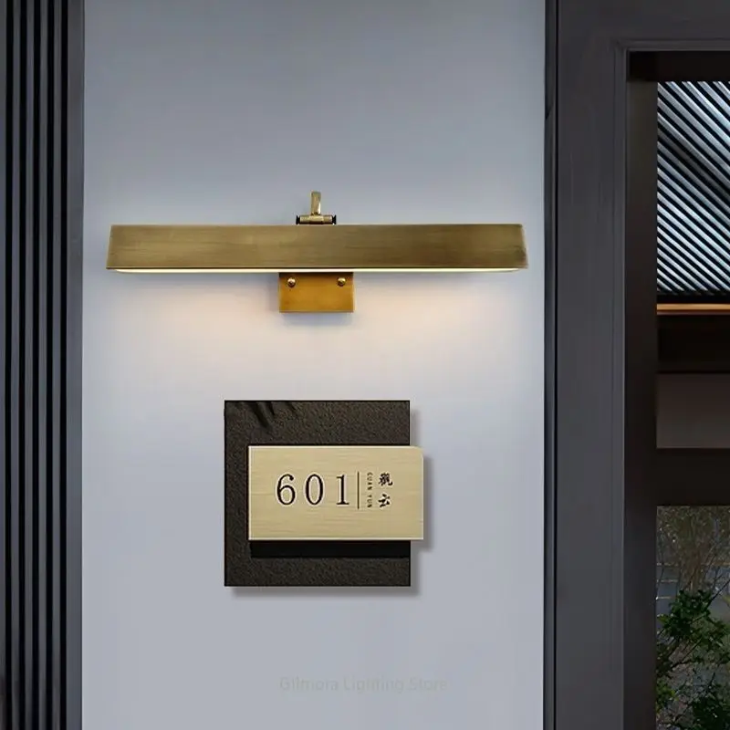 Brass Wall Sconce for Mirror Artwork, Waterproof Entrance Sign Light for Doorway, Gold Metal Fixture for Porch Home Decor