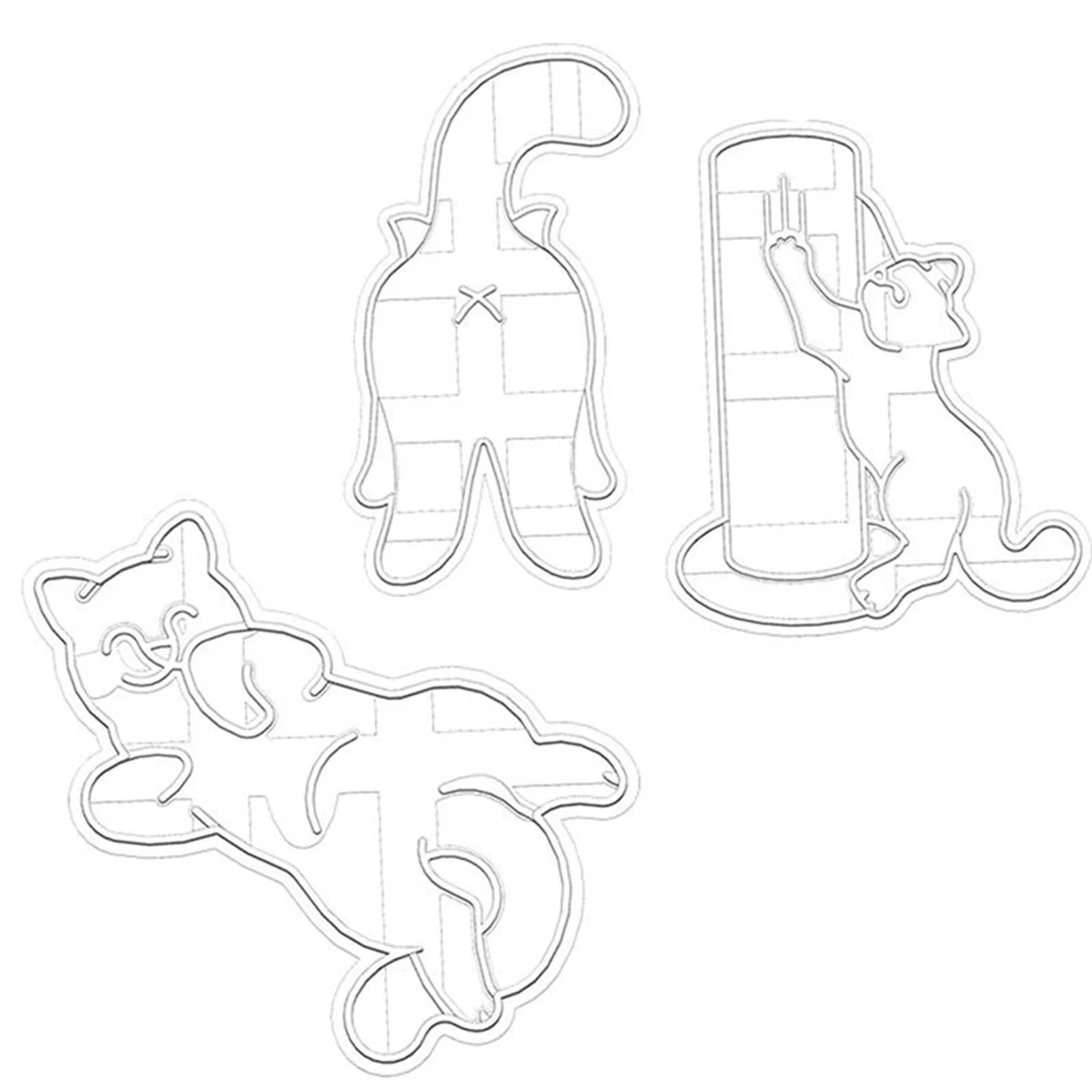 Plastic Cat Cookie Cutters Kitty Butt Shape DIY Biscuit Cookie Mold Stamp Bakeware DIY Biscuit Hand Mold Baking Supplies