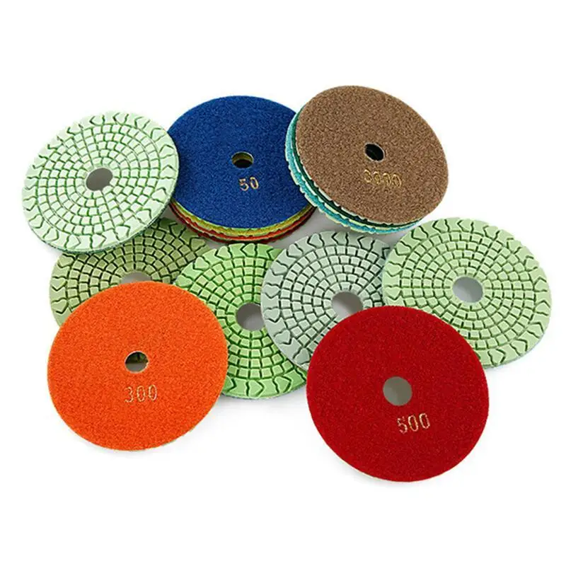 7 Stück/Set 4-Zoll Flexible Polierpads 100mm Nass-Polierpad Granit Marmor Schleifscheibe – Detail 8