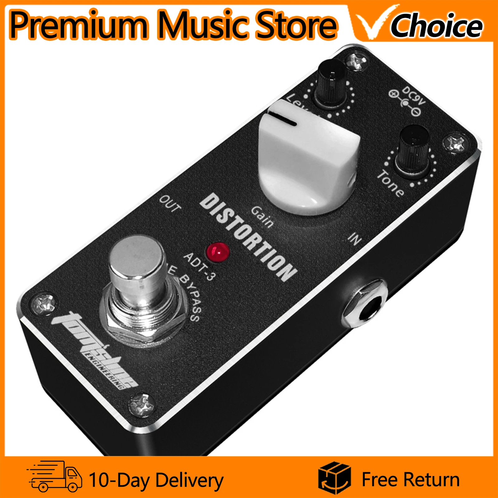 

AROMA ADT-3 Distortion Simulation Guitar Effect Pedal Aluminum Alloy Housing True Bypass Electric Guitar Parts & Accessories