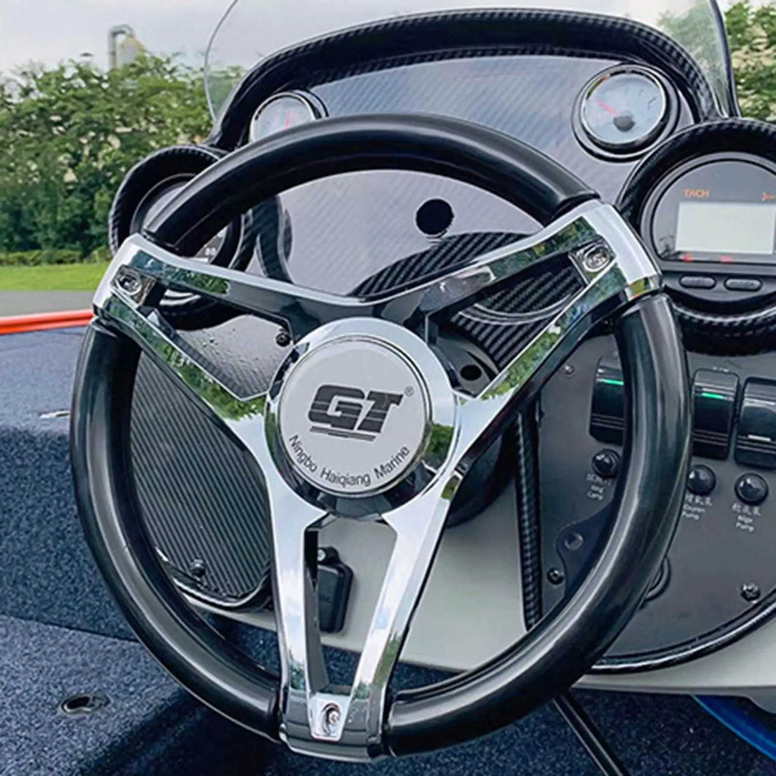 Professional Nylon Boat Steering Wheel Ergonomic Marine Grip Stable Direction for Yacht Fishing Vessel