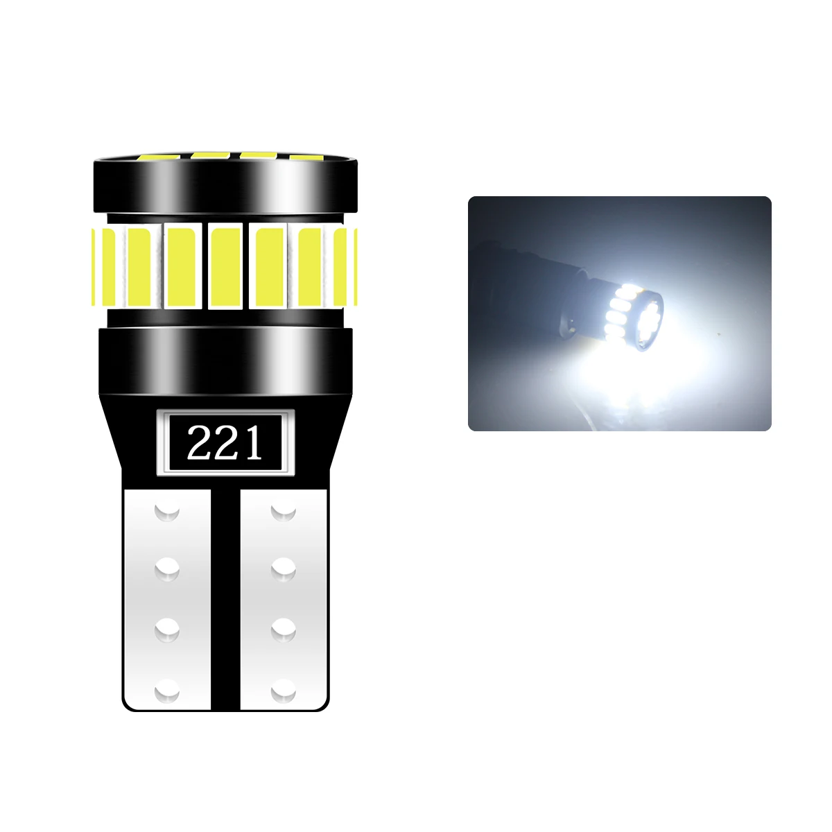 2pcs T10 W5W 24LED Canbus No Error 194 168 Bulb 5W5 5W 12V Super Bright Car Interior Side Light License Plate Lamp 6000K white