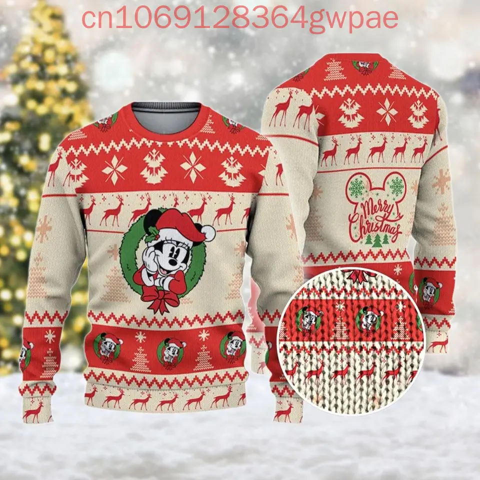 Minnie Mouse Ugly Sweater Men's Women's Tops Disney Ugly Christmas Sweater Anime Xmas Gifts Christmas Sweater