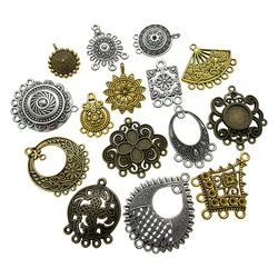 Conectores de candelabro de Metal, accesorio para Pendientes colgantes de bronce, plata y oro, lote al por mayor, 10 piezas