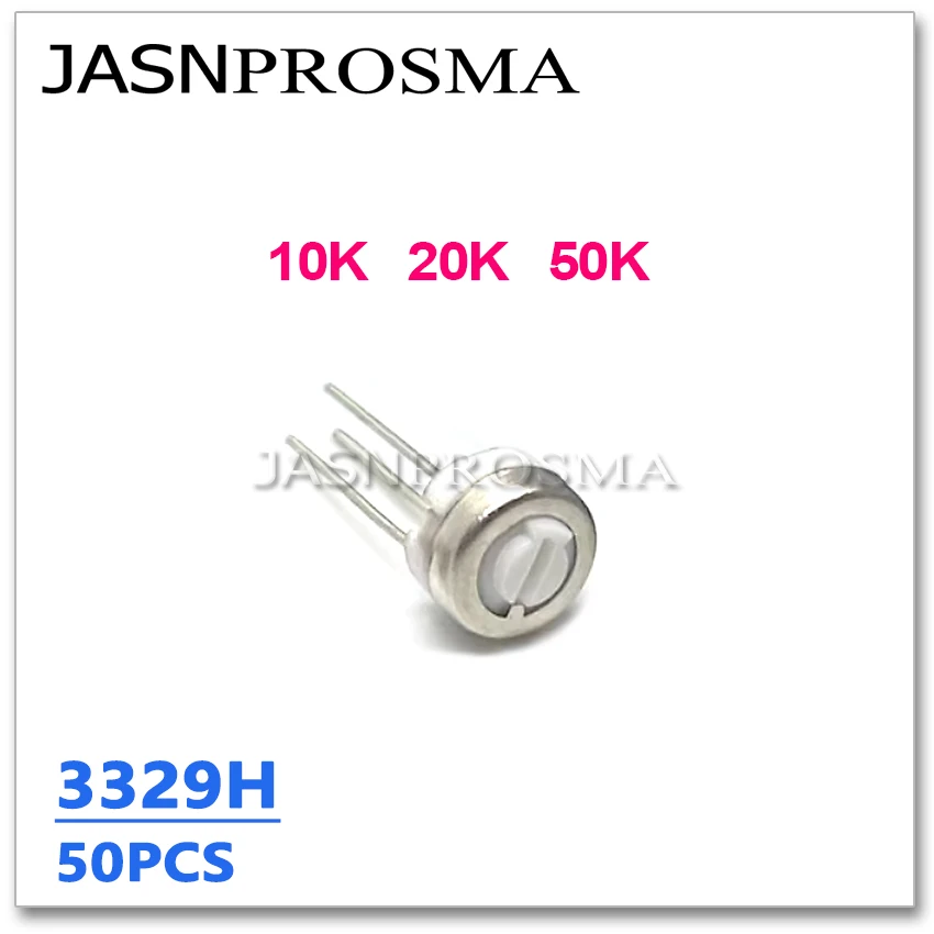 JASNPROSMA 50PCS 3329H 10K 20K 50K 103 203 503 OHM 3329H-1-103LF 3329H-1-203LF Adjustable Trimmer resistor Potentiometer trimpot