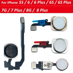 NEW Home Button Flex Cable For iPhone 5S 6 6S 7 8 Plus Return Back Button Key Back No Touch ID Fingerprint Function Replacement