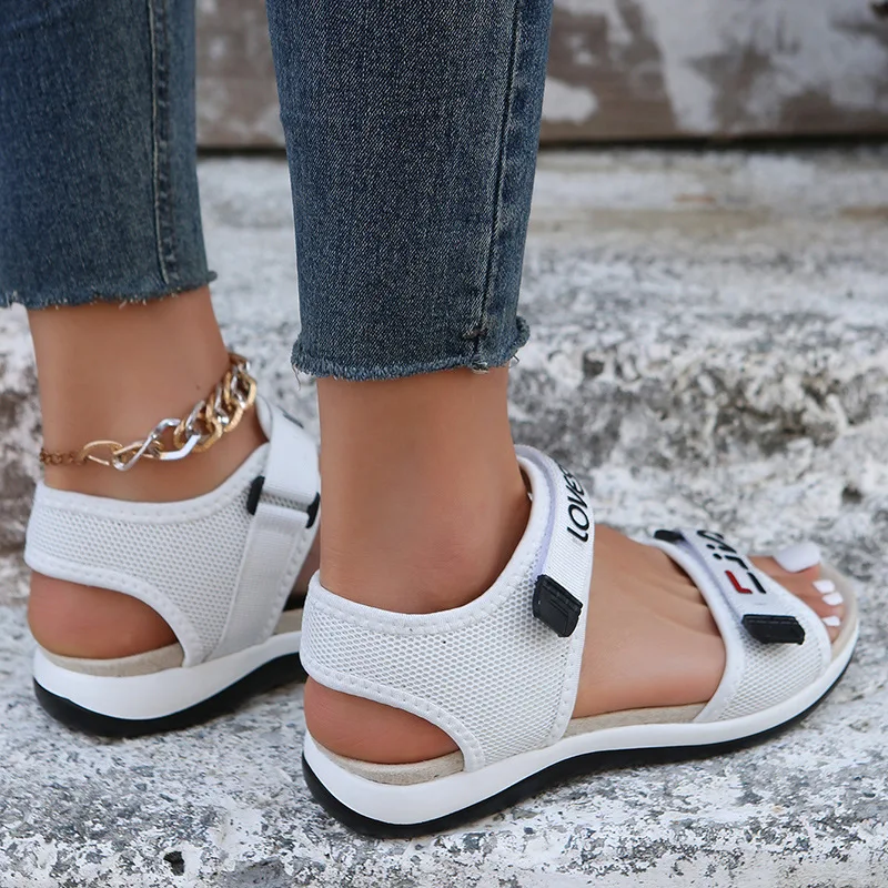 Flats Women Sport Sandals Summer Casual Shoes 2024 New Fashion Slippers Mesh Walking Running Beach Shoes Trend Femme Zapatos