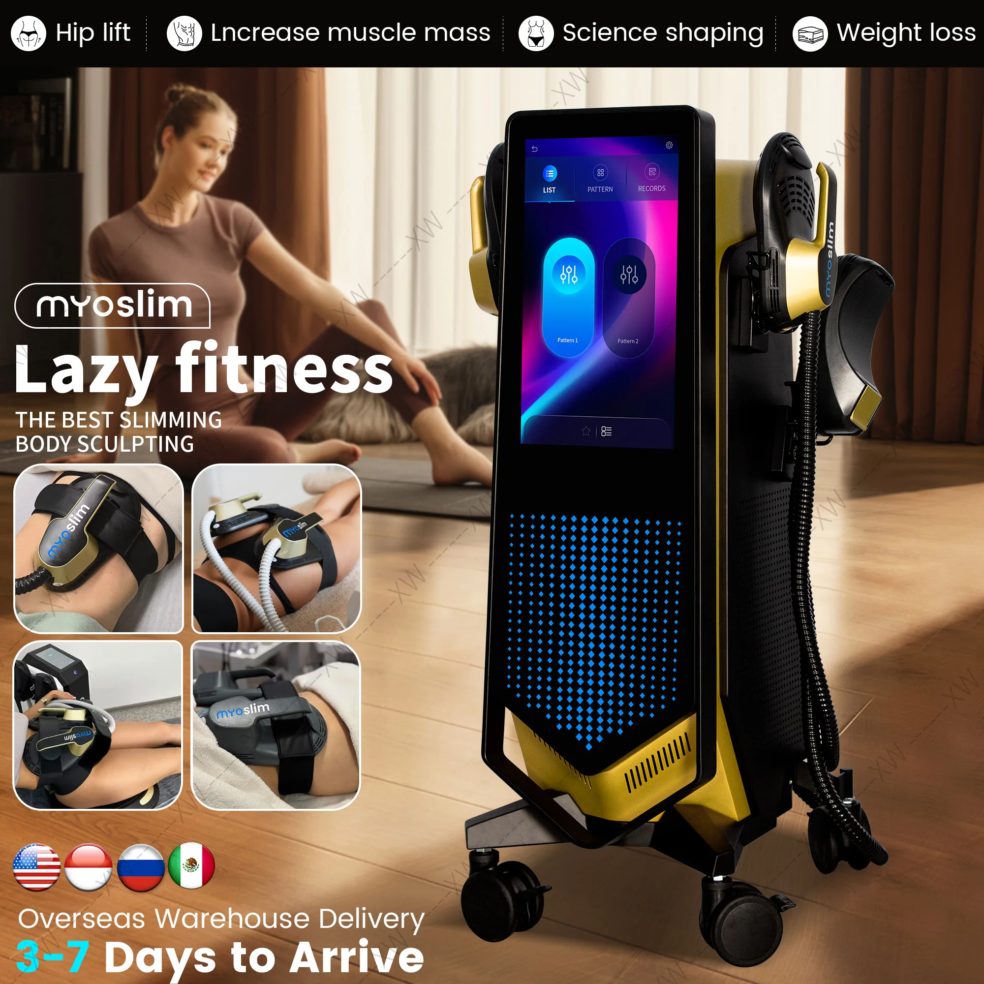 Latest Myoslim Professional Body Shaping Machine - For Weight Loss Fat Reduction Body Contouring  Muscle Stimulation