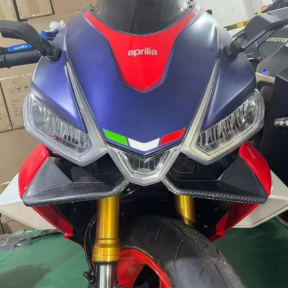 For Aprilia RS660 RS660 TUONO 660 2021- 2023 2022  Motorcycle Carbon Fiber Front Spoiler Small Wing Pneumatic Wing Kit Spoiler