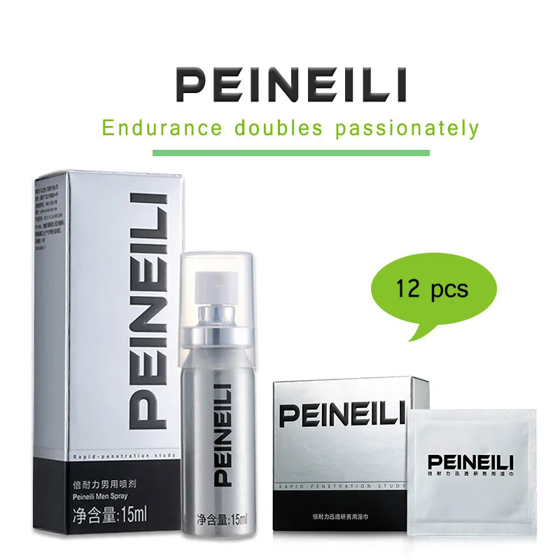 Peineili Sex Delay Spray for Men Anti Premature Ejaculation Prolong 60 Minutes Penis Enlargment Pills + 12pcs Lasting Sex Wipes