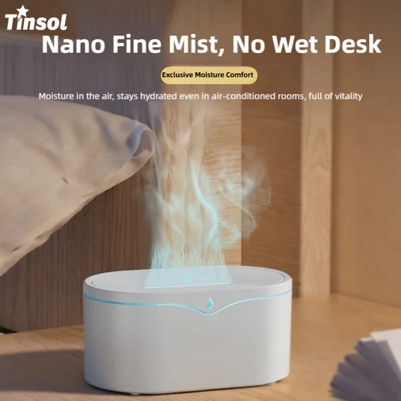 TINSOL USB Flame Aroma Diffuser Cooler Mist Humidifier Home Desktop Small Portable Automatic Essential Oil Sprayer