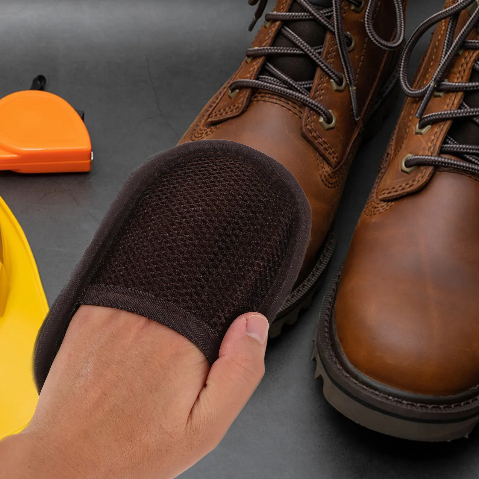 Shoe Polishing Mitt Faux PU Bag Cleaning Gloves High Density Soft Shoe Shine Cloth Car Wax Pads Scratch Free - view 6