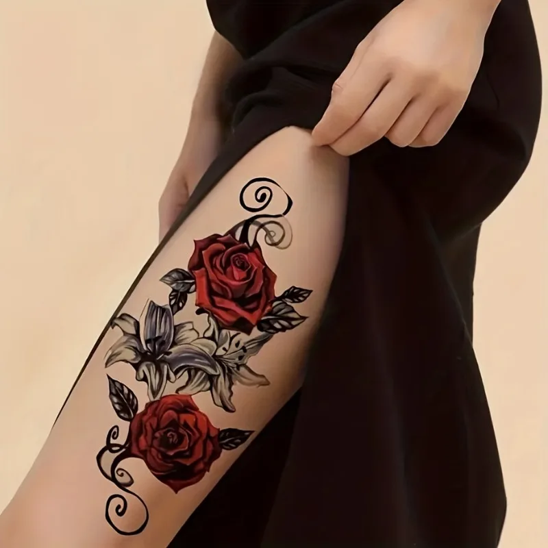 

Rose pattern tattoo sticker waterproof and sweat-proof lasting semi-permanent