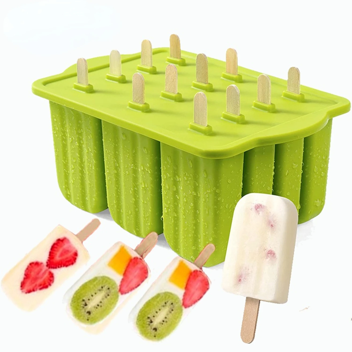 

1pc Popsicle Molds Silicone BPA-free, 12 Pieces Popsicle Trays For Freezer, Homemade Ice Cream Popsicle Molds, Large Ice Maker