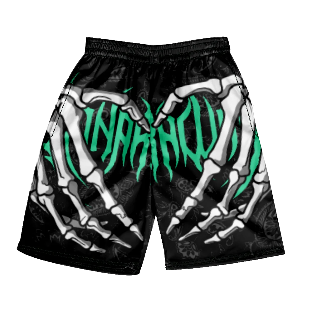 2024 Summer Classic Skull Beach Short Pants New Fashion Skeleton Hand Print Men Women Gym Shorts Quick Drying Truns Ice Shorts