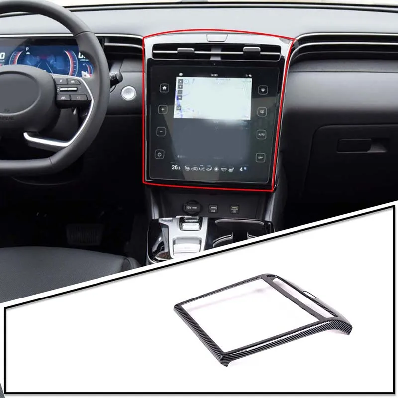 

For Hyundai Tucson 2021-2024 ABS Center Console Navigation Screen Frame Trim Panel Sticker Car Accessories
