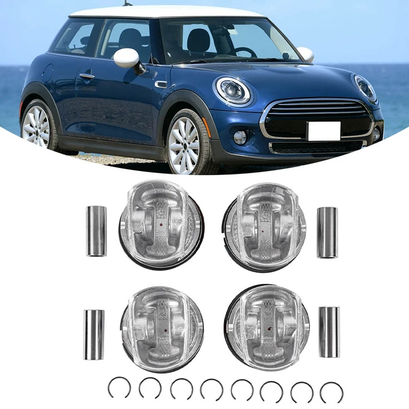 4Pcs New Pistons & Ring Set 11257566019 For MINI R55-R61 N14 TURBO Cooper Countryman 06-16 Engine Replacement